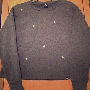 Circle X Charcoal Long-sleeve-Silver Skulls (XS)